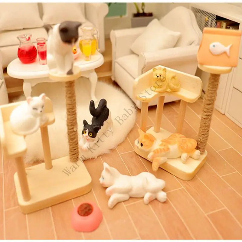 1 Set 1/12 Scale Dollhouse Miniature Resin Cats with Climbing Frame Mini Playing Kitten Pet Model For Doll House Living Room
1 Set 1/12 Scale Dollhouse Miniature Resin Cats with Climbing Frame Mini Playing Kitten Pet Model For Doll House Living Room