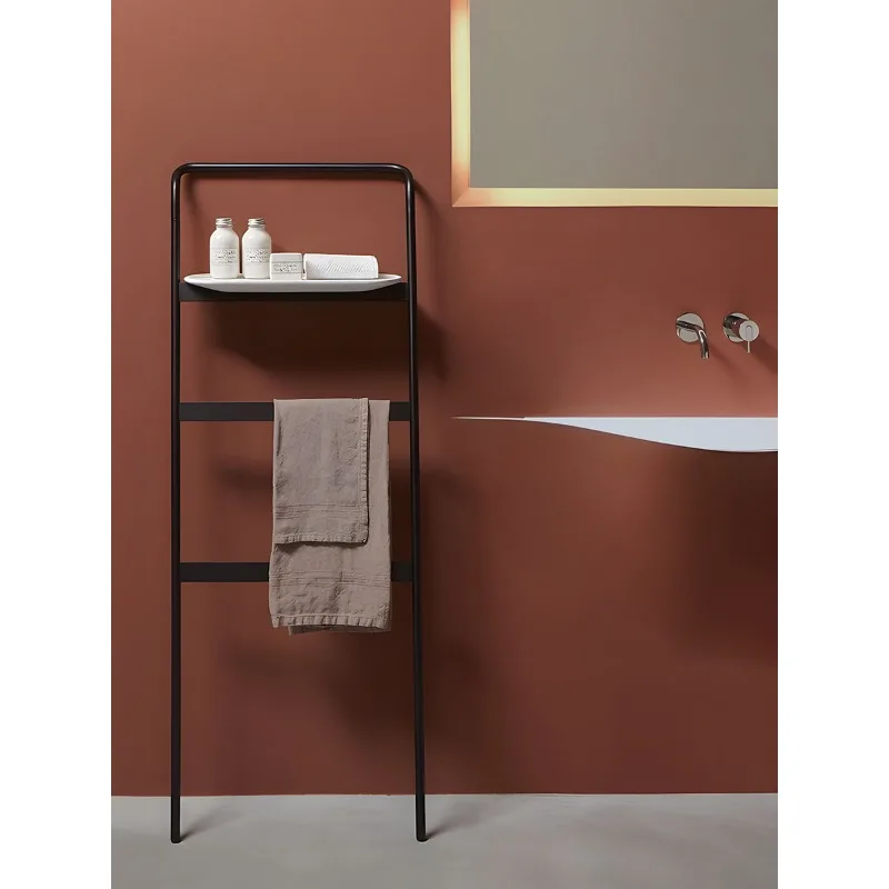 Nordic non-punching vertical white stainless steel towel rack bathroom simple black floor trapezoidal towel rack
Nordic non-punching vertical white stainless steel towel rack bathroom simple black floor trapezoidal towel rack