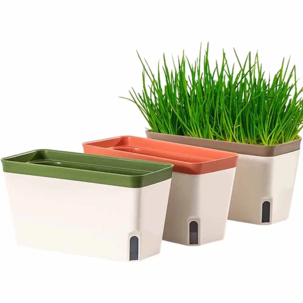 3Pcs Lazy Coriander Planting Pot Automatic Watering Rectangular Flower Pot Automatic Water Absorbing Flowerpot Garden Parts
3Pcs Lazy Coriander Planting Pot Automatic Watering Rectangular Flower Pot Automatic Water Absorbing Flowerpot Garden Parts