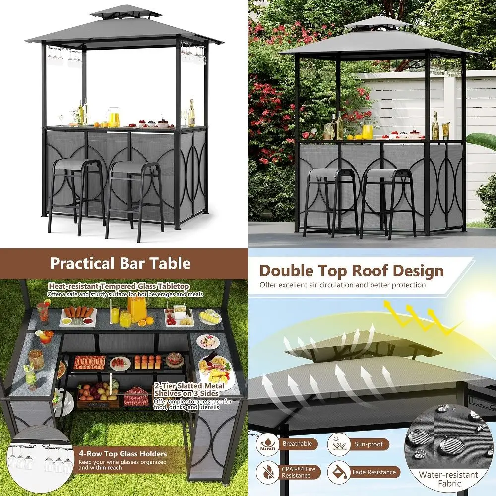 3PCS Bar Table Set, Outdoor Acacia Wood Dining Set, Spacious Tabletop, Comfortable Backrest, Suitable for Sunroom, Backyard, Ba
3PCS Bar Table Set, Outdoor Acacia Wood Dining Set, Spacious Tabletop, Comfortable Backrest, Suitable for Sunroom, Backyard, Ba