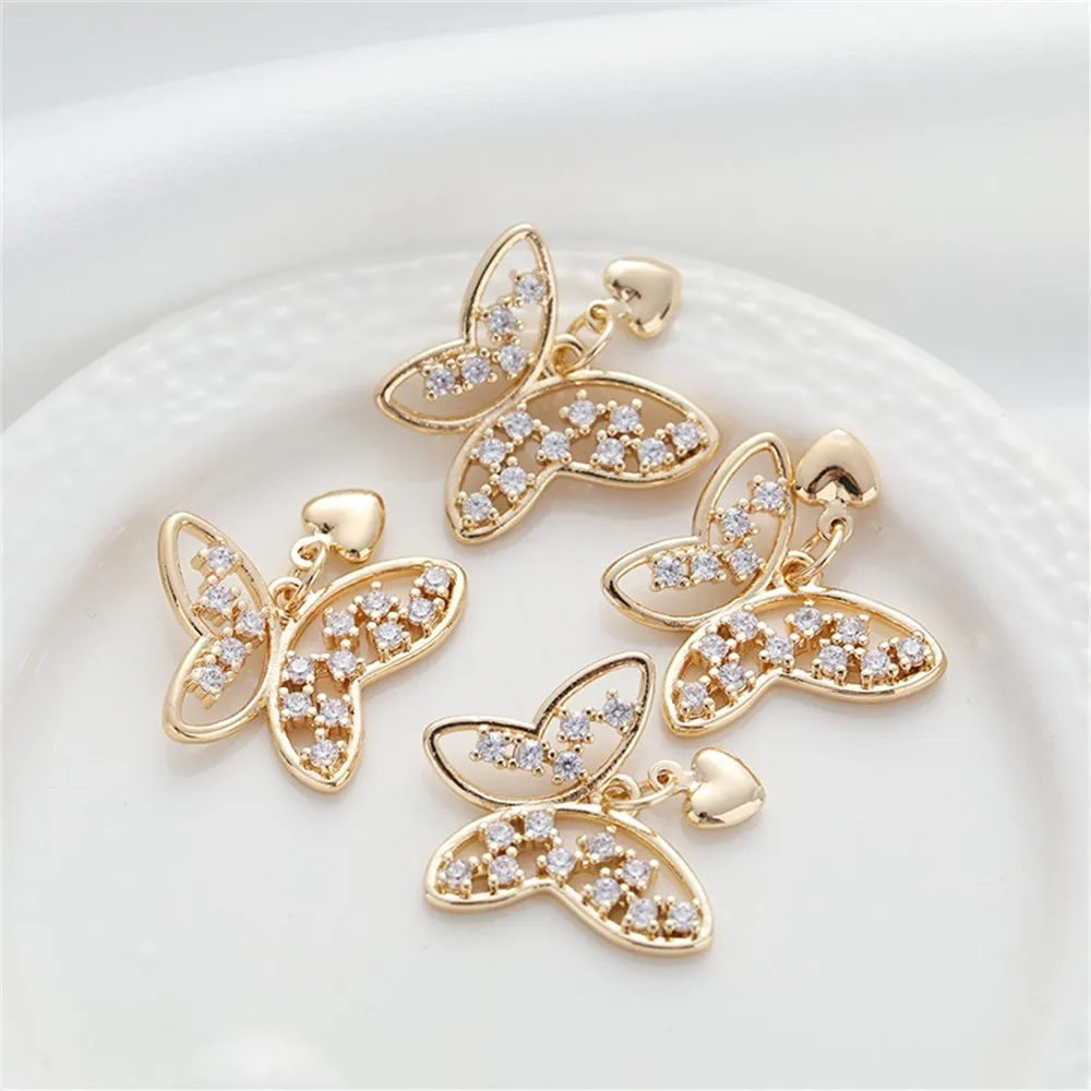 1pcs 14k Gold Color Zircon Butterfly 18*20mm Pendant Bracelet Necklace Diy Pendant Jewelry Charm Accessories
1pcs 14k Gold Color Zircon Butterfly 18*20mm Pendant Bracelet Necklace Diy Pendant Jewelry Charm Accessories