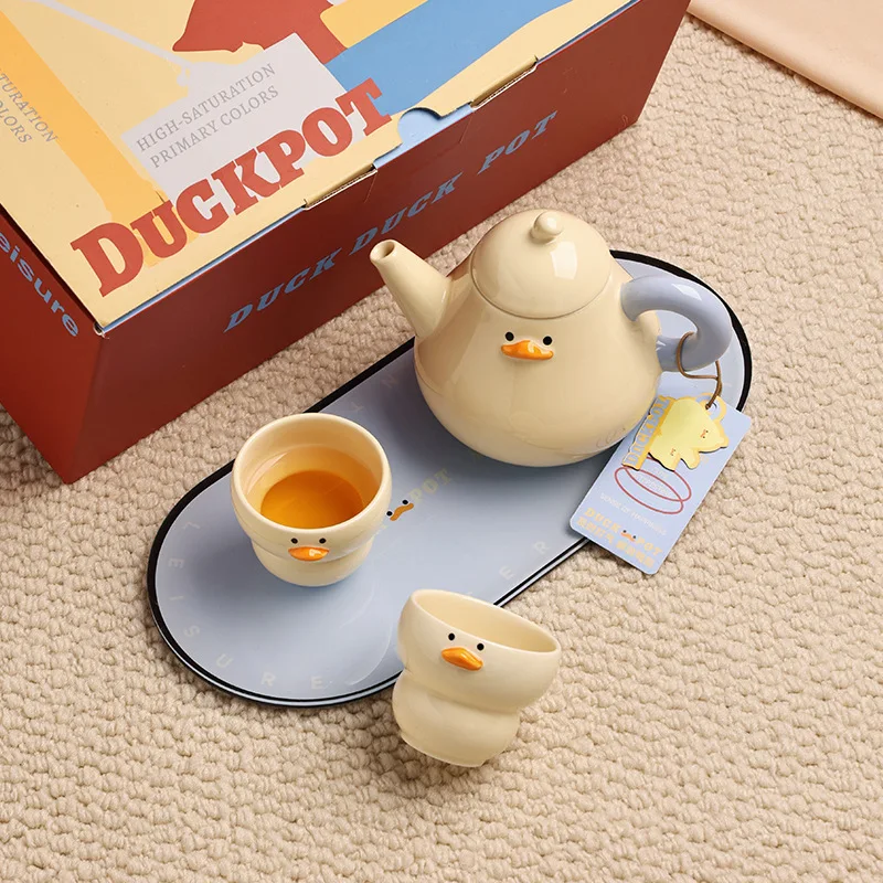 Jingdezhen Creative and Cute Little Duck Ceramic Tea Set 1 Teapot 2 Cups 1 Saucer Gift Box Packaging Friend Birthday Gift
Jingdezhen Creative and Cute Little Duck Ceramic Tea Set 1 Teapot 2 Cups 1 Saucer Gift Box Packaging Friend Birthday Gift