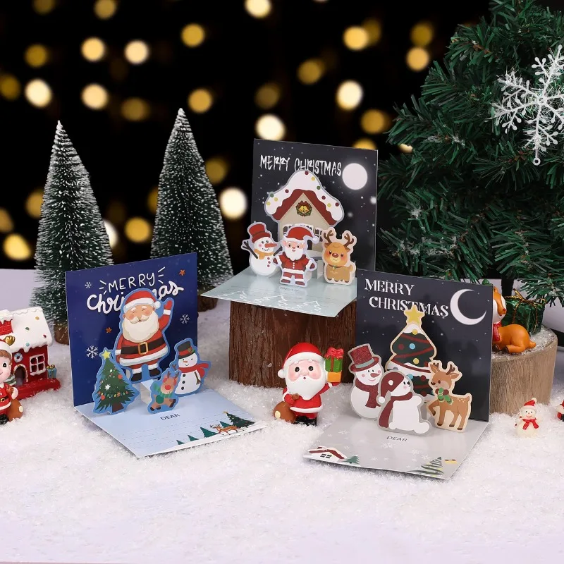 Pop up style 3D Christmas card cartoon cute elk polar bear card happy holiday wishes folding card gift
Pop up style 3D Christmas card cartoon cute elk polar bear card happy holiday wishes folding card gift