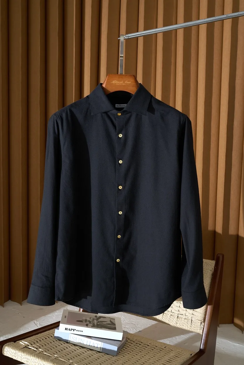 KITON Итальянская утолщенная флисовая рубашка с длинными рукавами в стиле Old Money с лацканами 
KITON Итальянская утолщенная флисовая рубашка с длинными рукавами в стиле Old Money с лацканами