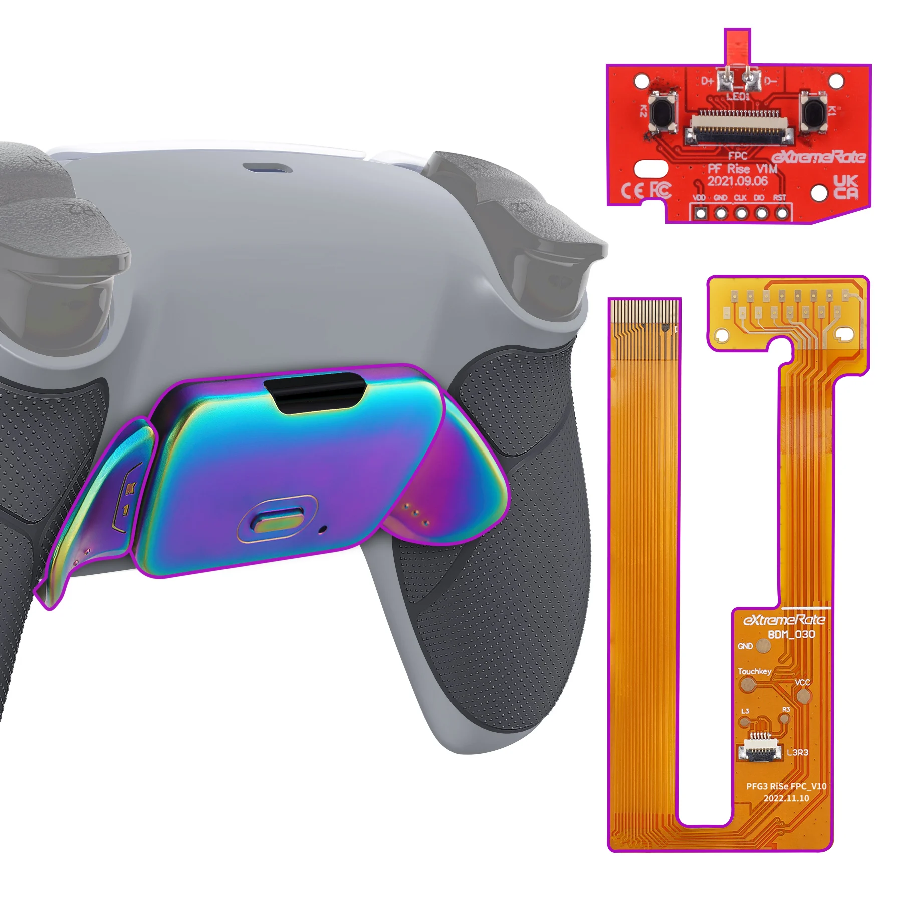 eXtremeRate Real Metal Buttons (RMB) Version RISE Remap Kit for PS5 Controller BDM-030 BDM-040 BDM-050 - Rainbow Button Series
eXtremeRate Real Metal Buttons (RMB) Version RISE Remap Kit for PS5 Controller BDM-030 BDM-040 BDM-050 - Rainbow Button Series