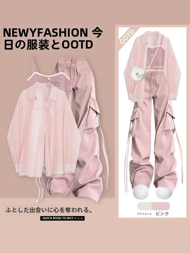 Pink Dopaamine Set Women's New Style Strap Vest Pink Shirt Match Workwear Long Pants Fashion Set Three Pieces Long Sleeve Pol...
Pink Dopaamine Set Women's New Style Strap Vest Pink Shirt Match Workwear Long Pants Fashion Set Three Pieces Long Sleeve Pol...