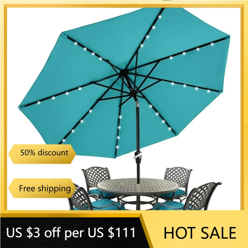 Patio Umbrella With 32 Solar LED Lights -8 Ribs (9ft Large Beach Umbrella for the Beach Turquoise)freight Free Parasol Outdoor
Patio Umbrella With 32 Solar LED Lights -8 Ribs (9ft Large Beach Umbrella for the Beach Turquoise)freight Free Parasol Outdoor