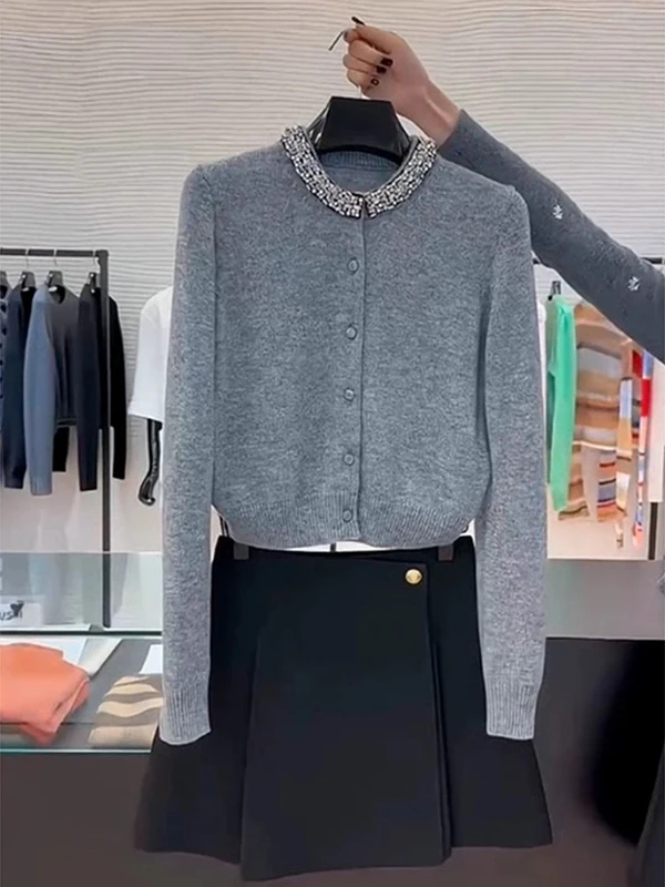 Elegant Knitted Long Sleeve round Neck Open Cardigan Women's Fashion Spring High-End Design Slimming Style Commute Trend
Elegant Knitted Long Sleeve round Neck Open Cardigan Women's Fashion Spring High-End Design Slimming Style Commute Trend