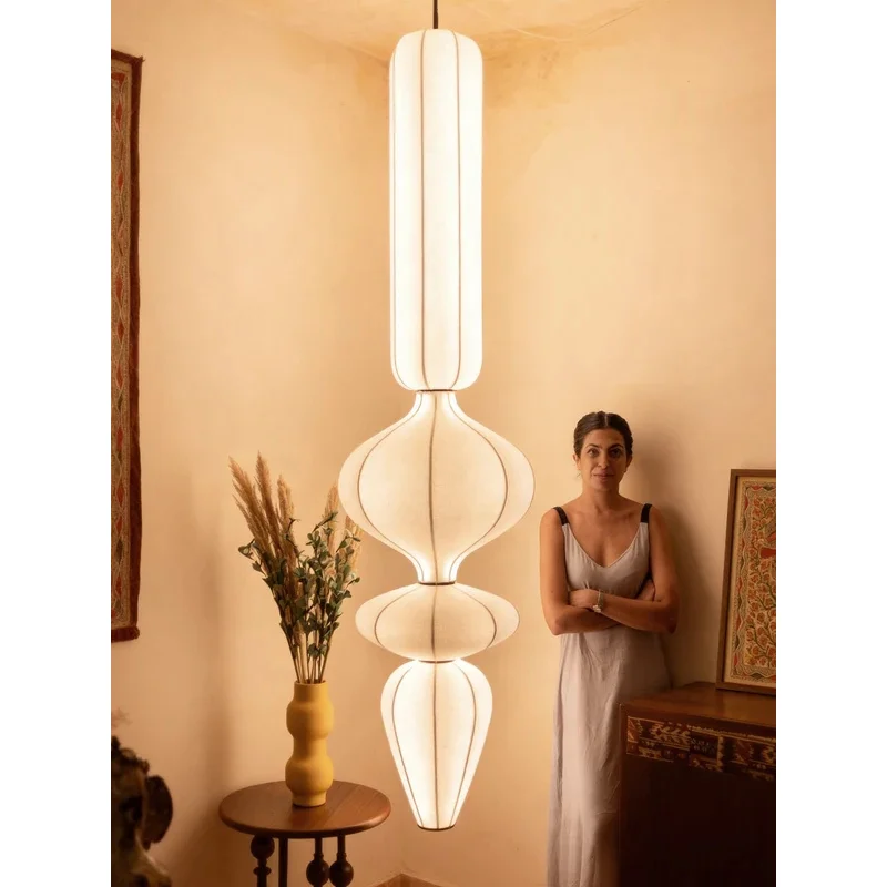 Nordic Silk Pendant Lamp For Staircase Living Room Loft Italian Designer White Silk Pendant Lights Led Hanging Chandelier
Nordic Silk Pendant Lamp For Staircase Living Room Loft Italian Designer White Silk Pendant Lights Led Hanging Chandelier