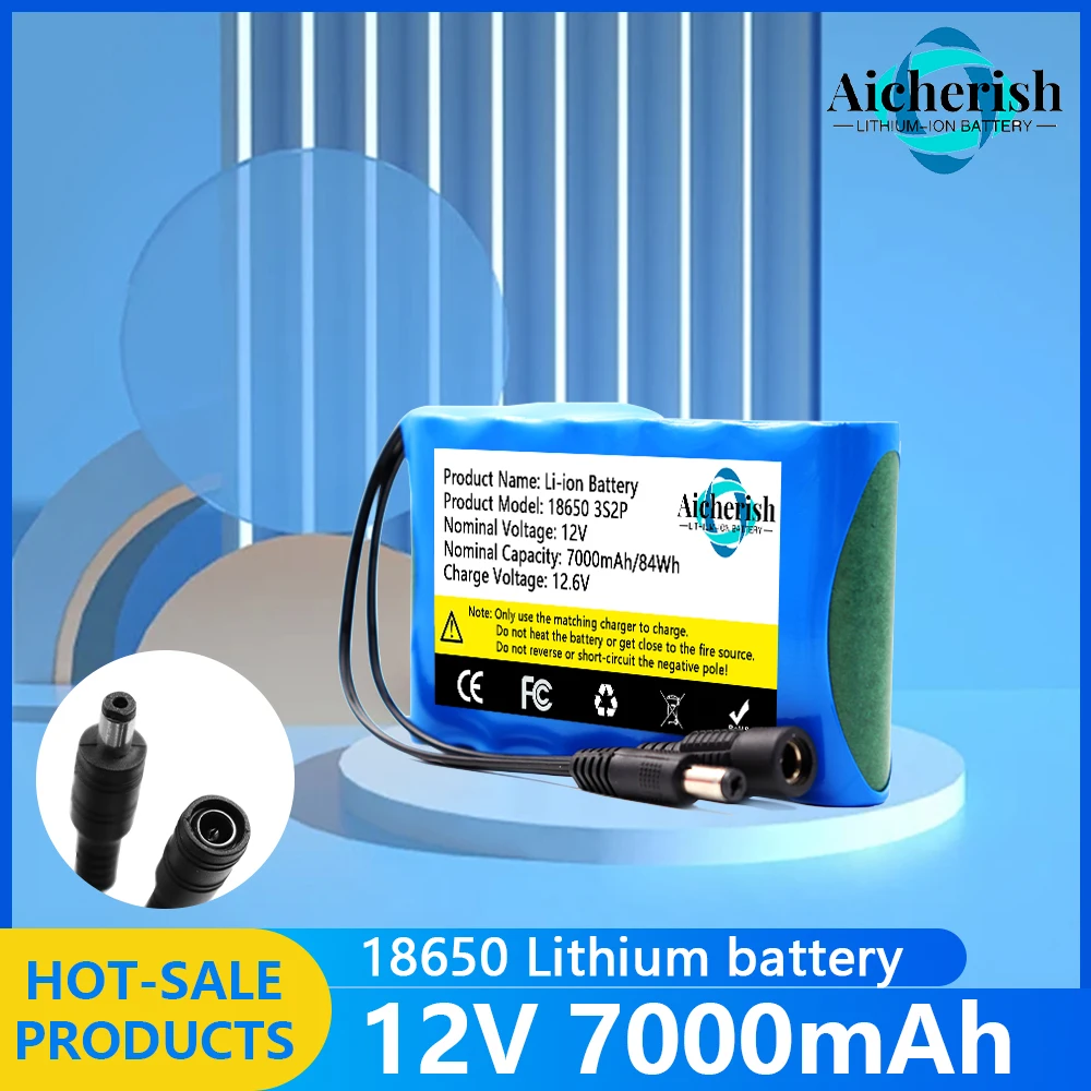 Original 18650 3S2P 12V 7000mAh Lithium Battery DC 12.6V 7Ah CCTV, Camera Monitor Replacement Battery+12.6V Charger
Original 18650 3S2P 12V 7000mAh Lithium Battery DC 12.6V 7Ah CCTV, Camera Monitor Replacement Battery+12.6V Charger