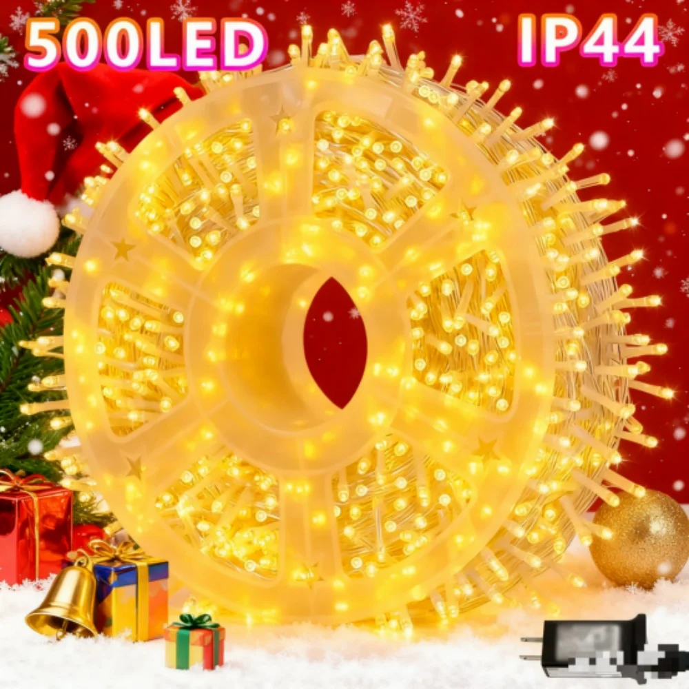 Christmas New Year Exquisite Gift, 160 Feet 500 LED Light String Indoor And Outdoor Transparent Line, Warm White Suitable For Bedroom, Outdoor44 Waterproof, Holiday Decoration, Decoration Lighting, Atmosphere Lighting - With Storage Reel
Christmas New Year Exquisite Gift, 160 Feet 500 LED Light String Indoor And Outdoor Transparent Line, Warm White Suitable For Bedroom, Outdoor44 Waterproof, Holiday Decoration, Decoration Lighting, Atmosphere Lighting - With Storage Reel