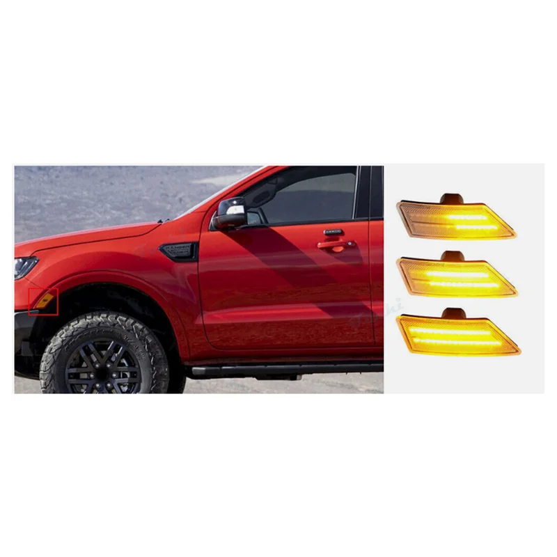 Car Sequential Blinker Dynamic LED Side Marker Light Front Bumper Turn Signal Fender Lamp For Ford Ranger 2019-2020 Replacement-
Car Sequential Blinker Dynamic LED Side Marker Light Front Bumper Turn Signal Fender Lamp For Ford Ranger 2019-2020 Replacement-