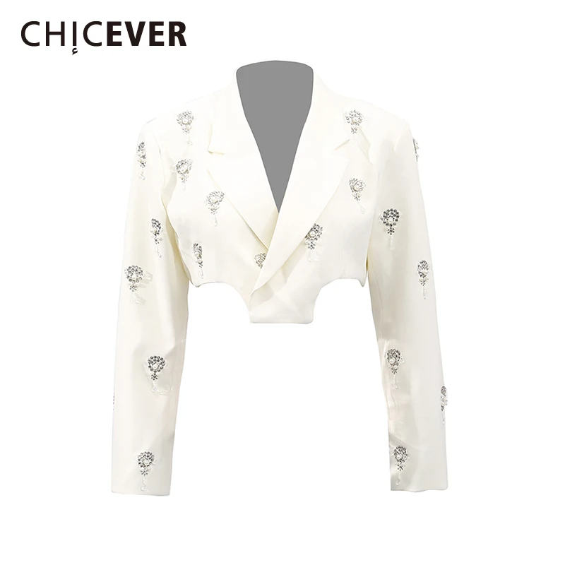 CHICEVER Solid Spliced Beading Tassel Jackets for Women Lapel Long Sleeve Temperament Slimming Coat Female Fashion Style Clothes
CHICEVER Solid Spliced Beading Tassel Jackets for Women Lapel Long Sleeve Temperament Slimming Coat Female Fashion Style Clothes
