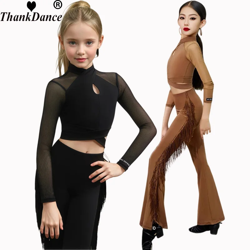 Детские штаны для латинских танцев для девочек, комплект штанов с кисточками для танцев национального стандарта, тренировочный наряд, детские латинские костюмы для соревнований для детей
Детские штаны для латинских танцев для девочек, комплект штанов с кисточками для танцев национального стандарта, тренировочный наряд, детские латинские костюмы для соревнований для детей