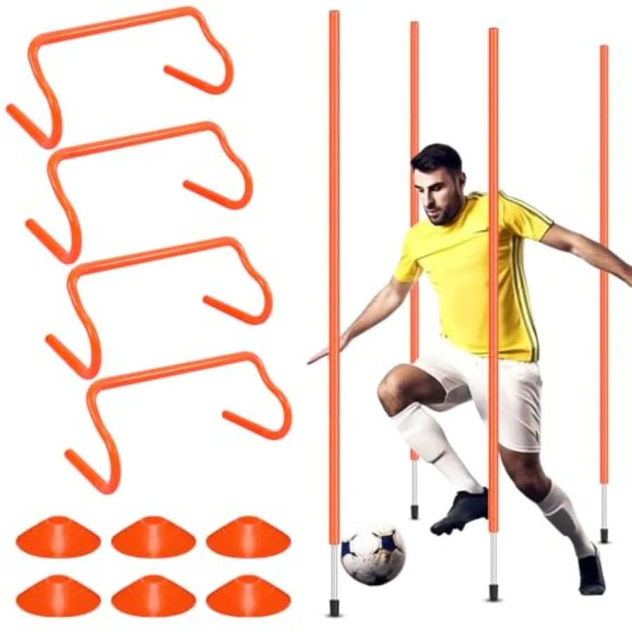 Agility Training Equipment Soccer Speed Training Includes 4 Adjustable Soccer Agility Poles 4 Agility Hurdles 6 Soccer Cones fo
Agility Training Equipment Soccer Speed Training Includes 4 Adjustable Soccer Agility Poles 4 Agility Hurdles 6 Soccer Cones fo
