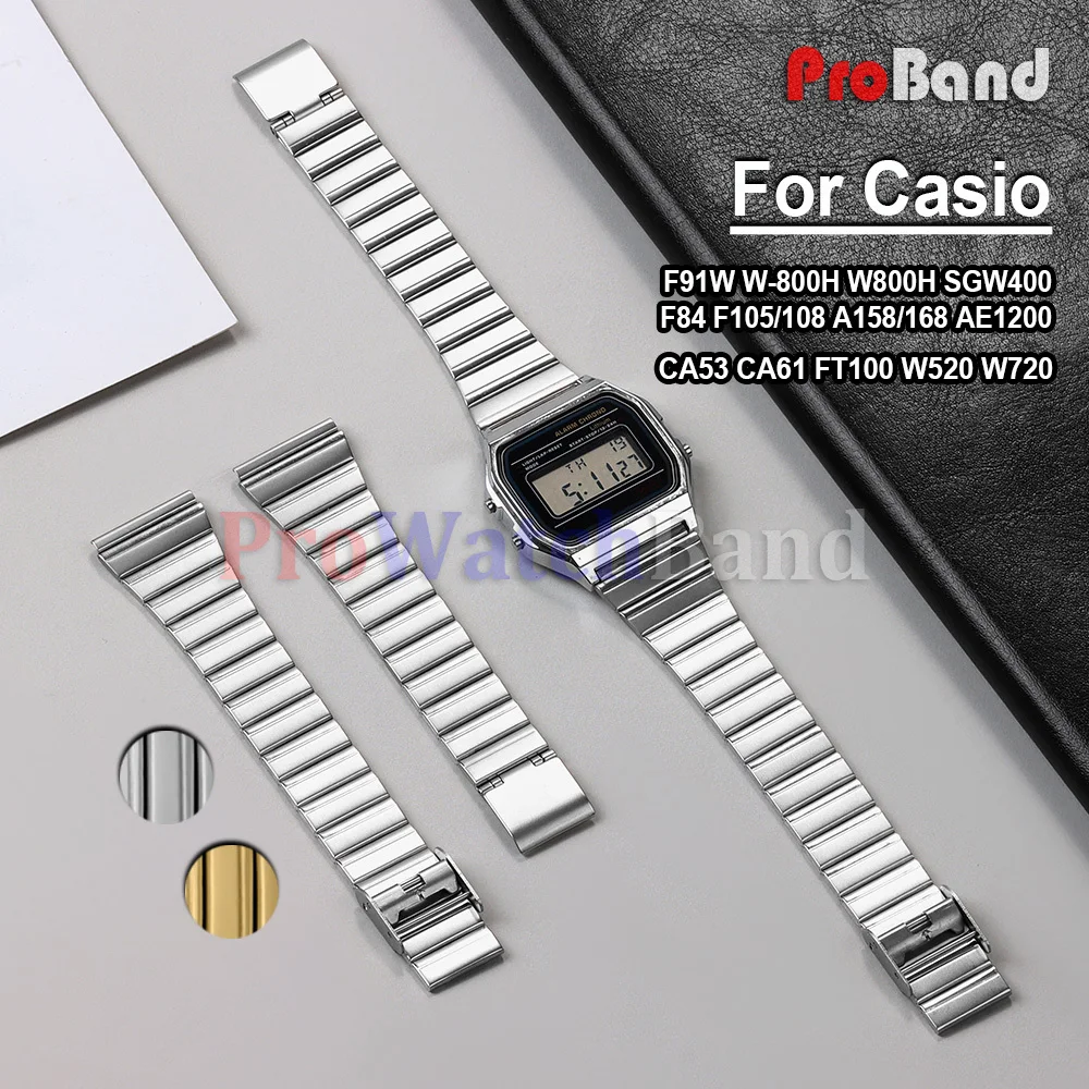 18mm 20mm Metal Watch Straps for Casio SGW400 F91W F84 F105/108/A158/168 AE1200/1300 High Quality Band Stainless Steel Wristband
18mm 20mm Metal Watch Straps for Casio SGW400 F91W F84 F105/108/A158/168 AE1200/1300 High Quality Band Stainless Steel Wristband