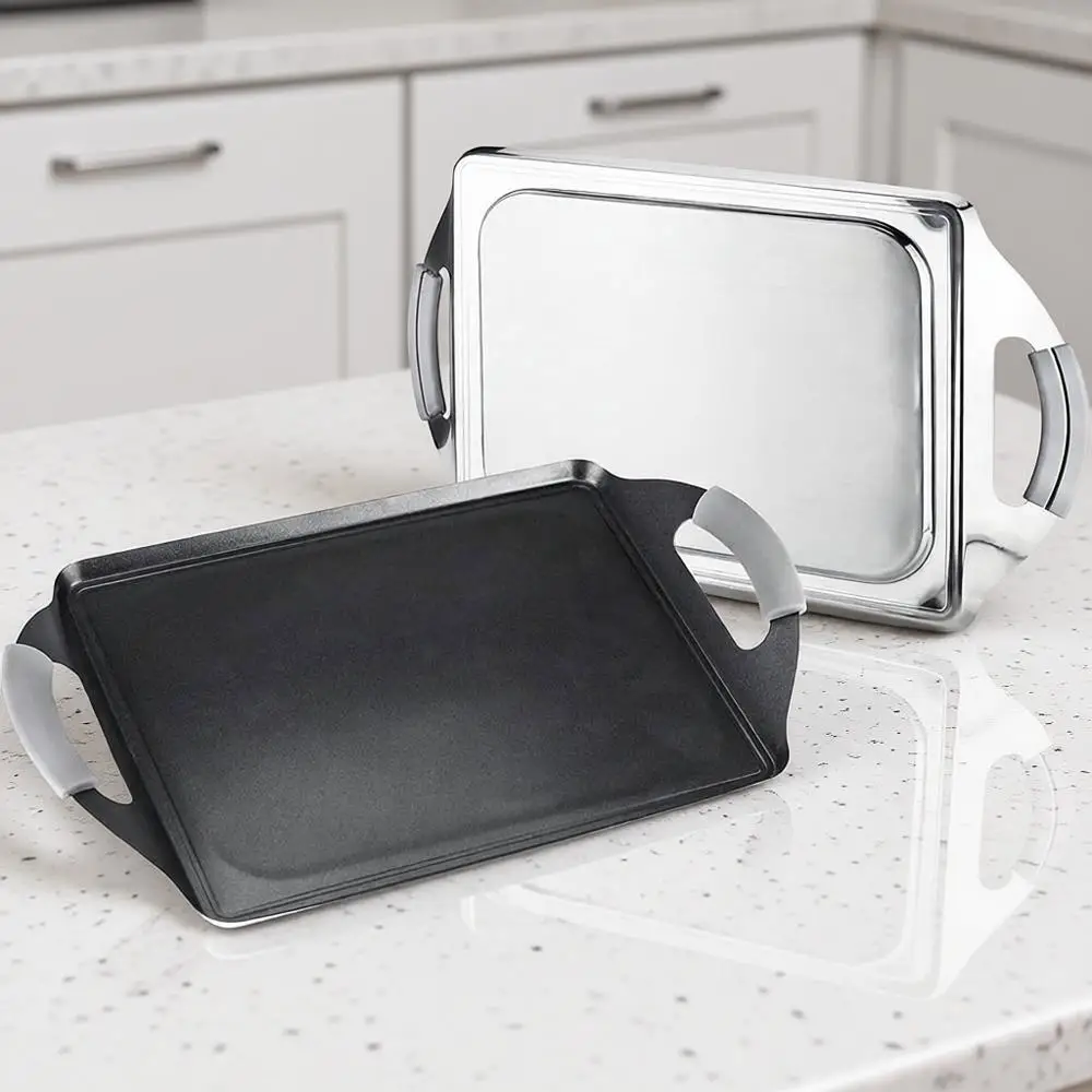 Сковорода-гриль тэппаньяки 16 x 10 дюймов, нержавеющая сталь 18/10, трехслойное антипригарное покрытие, подходит для всех типов плит, можно мыть в посудомоечной машине.
Сковорода-гриль тэппаньяки 16 x 10 дюймов, нержавеющая сталь 18/10, трехслойное антипригарное покрытие, подходит для всех типов плит, можно мыть в посудомоечной машине.