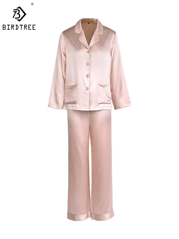 Birdtree 22 мм 100% шелковый пижамный комплект с длинными рукавами и лацканами, однотонная дышащая удобная сексуальная одежда для дома, осенняя новинка S30632QM
Birdtree 22 мм 100% шелковый пижамный комплект с длинными рукавами и лацканами, однотонная дышащая удобная сексуальная одежда для дома, осенняя новинка S30632QM