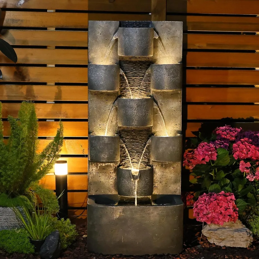 Outdoor Water Fountain Garden - Waterfall Large Water Feature Fountains with LED Lights & Pump, Concrete Artistry, Customized
Outdoor Water Fountain Garden - Waterfall Large Water Feature Fountains with LED Lights & Pump, Concrete Artistry, Customized