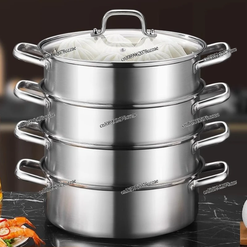 Steamer 304 Stainless Steel Thickened Household Multi-layer 3-layer Double-layer Induction Cooker Special Soup Pot for Gas Stove
Steamer 304 Stainless Steel Thickened Household Multi-layer 3-layer Double-layer Induction Cooker Special Soup Pot for Gas Stove
