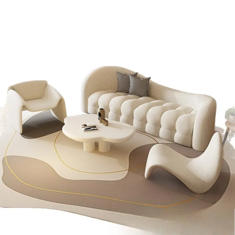 Sitting area French small apartment living room marshmallow sofa
Sitting area French small apartment living room marshmallow sofa