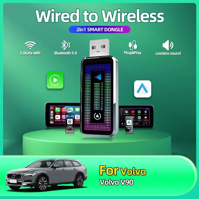 Новый беспроводной адаптер Mini CarPlay Android Auto 2IN1 Smart Box Dongle Bluetooth WiFi Быстрое подключение Plug & Play для Volvo V90
Новый беспроводной адаптер Mini CarPlay Android Auto 2IN1 Smart Box Dongle Bluetooth WiFi Быстрое подключение Plug & Play для Volvo V90