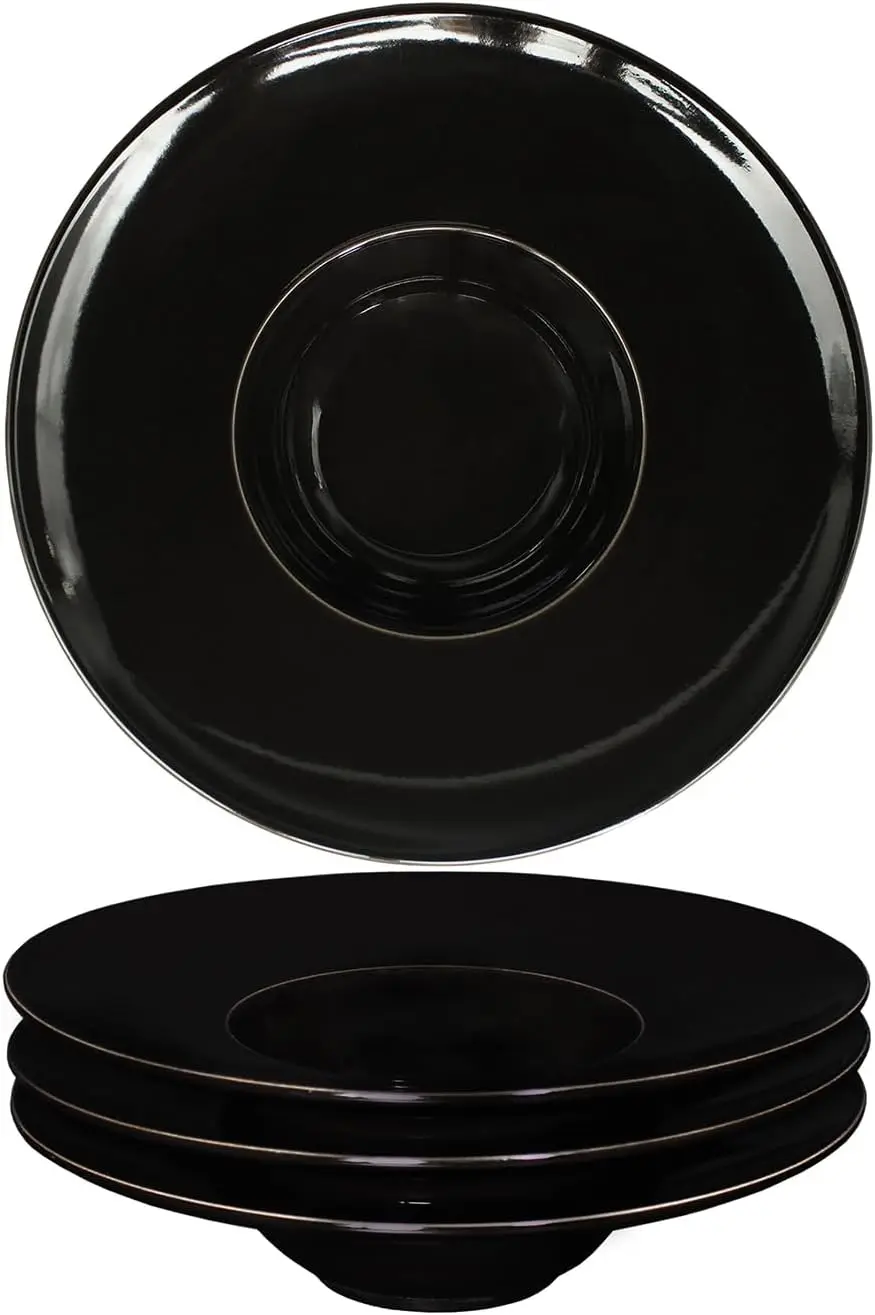 Ceramics Rimmed Soup Bowls 8.8 oz, Black 11.6 inch Exquisite small soup plate Set of 4, Pasta plates With Rim is the best choice
Ceramics Rimmed Soup Bowls 8.8 oz, Black 11.6 inch Exquisite small soup plate Set of 4, Pasta plates With Rim is the best choice