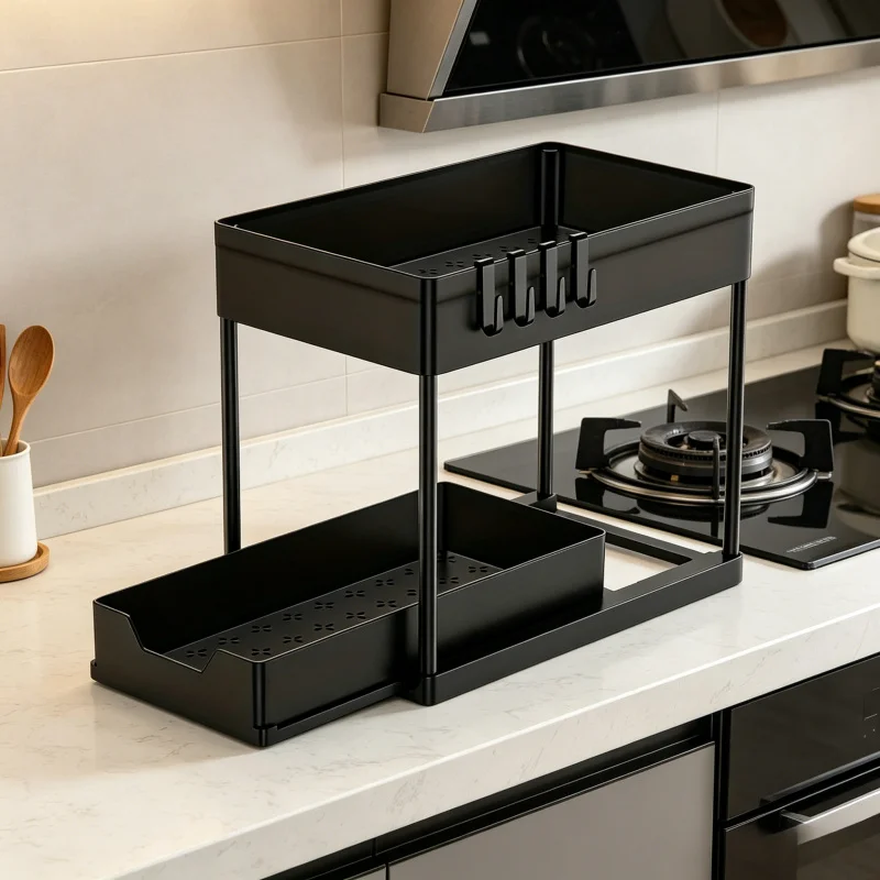 Multi-layer Pull-out Storage Rack Kitchen Seasoning Organizer Layered Sundries Shelf for Bathroom Sink & Household Storage
Multi-layer Pull-out Storage Rack Kitchen Seasoning Organizer Layered Sundries Shelf for Bathroom Sink & Household Storage
