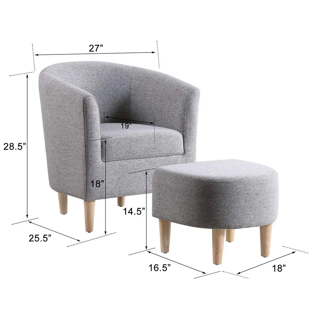 Accent Chair with Ottoman, Modern Comfy Armchair holstered Barrel Club Chair and Footrest Set, Fabric Tub Arm Chairs for Livi
Accent Chair with Ottoman, Modern Comfy Armchair holstered Barrel Club Chair and Footrest Set, Fabric Tub Arm Chairs for Livi