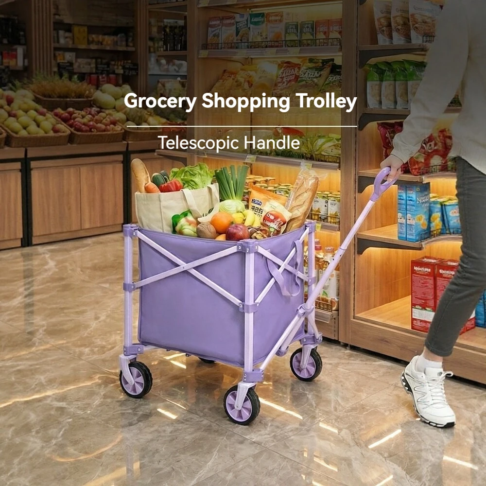 Collapsible Foldable Utility Wagon Cart, Heavy Duty Grocery Shopping Trolley with Telescopic Handle for Outdoor Camping
Collapsible Foldable Utility Wagon Cart, Heavy Duty Grocery Shopping Trolley with Telescopic Handle for Outdoor Camping