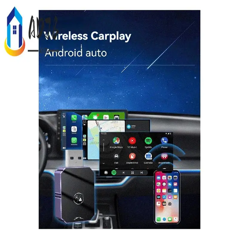 AD78-2 в 1, беспроводной USB-адаптер Carplay Android Auto, беспроводной автомобильный адаптер, преобразование проводов Android Auto в беспроводе
AD78-2 в 1, беспроводной USB-адаптер Carplay Android Auto, беспроводной автомобильный адаптер, преобразование проводов Android Auto в беспроводе
