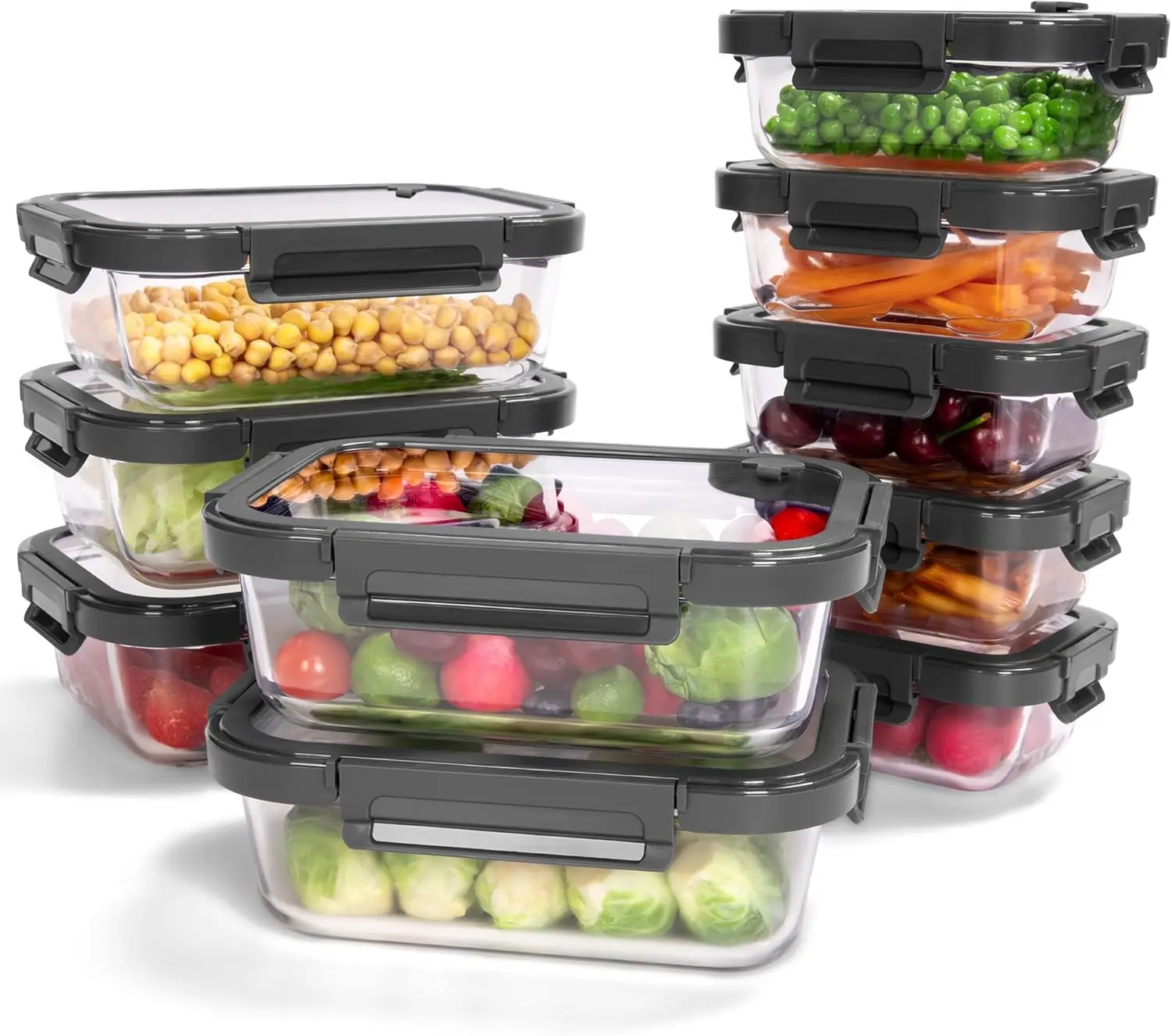 10-Pack Borosilicate Glass Food Storage Containers with Tempered Lids, Airtight, Oven-Safe, BPA-Free, Dishwasher Safe
10-Pack Borosilicate Glass Food Storage Containers with Tempered Lids, Airtight, Oven-Safe, BPA-Free, Dishwasher Safe