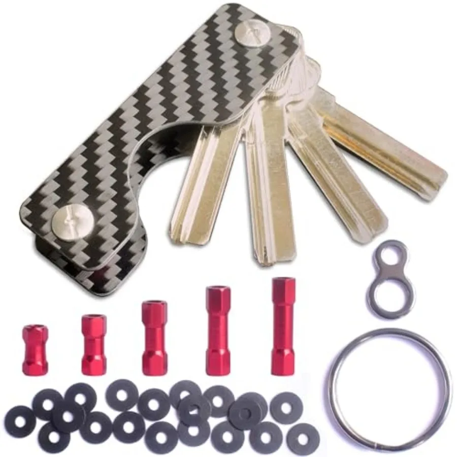 Leeuoe Carbon Fiber Key Organizer, Compact Key Holder, Minimalist Multikey Folding Keyholder 3-7 Keys
Leeuoe Carbon Fiber Key Organizer, Compact Key Holder, Minimalist Multikey Folding Keyholder 3-7 Keys