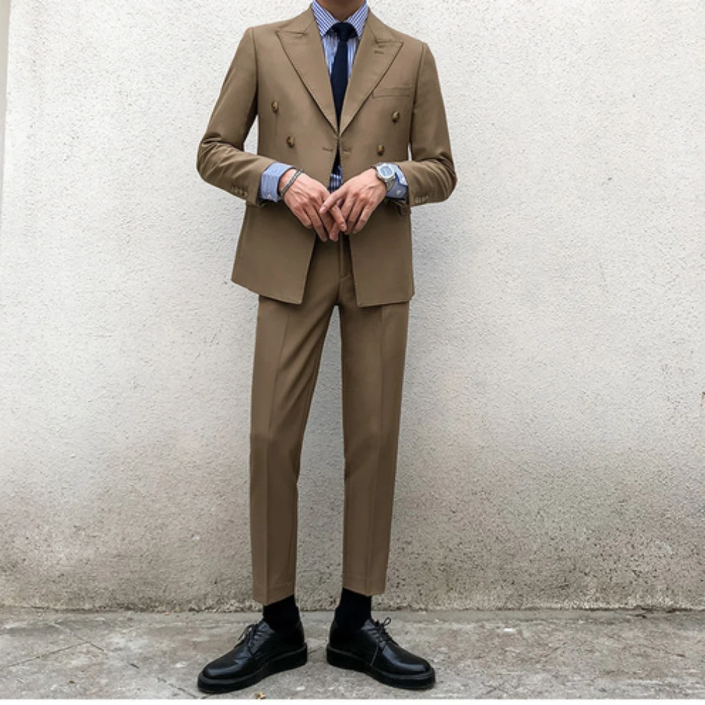2024 New Two Pieces Suit For Men Jacket Pants Fashion Casual Business Solid Color Blazer Male Double Breasted Formal Clothing
2024 New Two Pieces Suit For Men Jacket Pants Fashion Casual Business Solid Color Blazer Male Double Breasted Formal Clothing