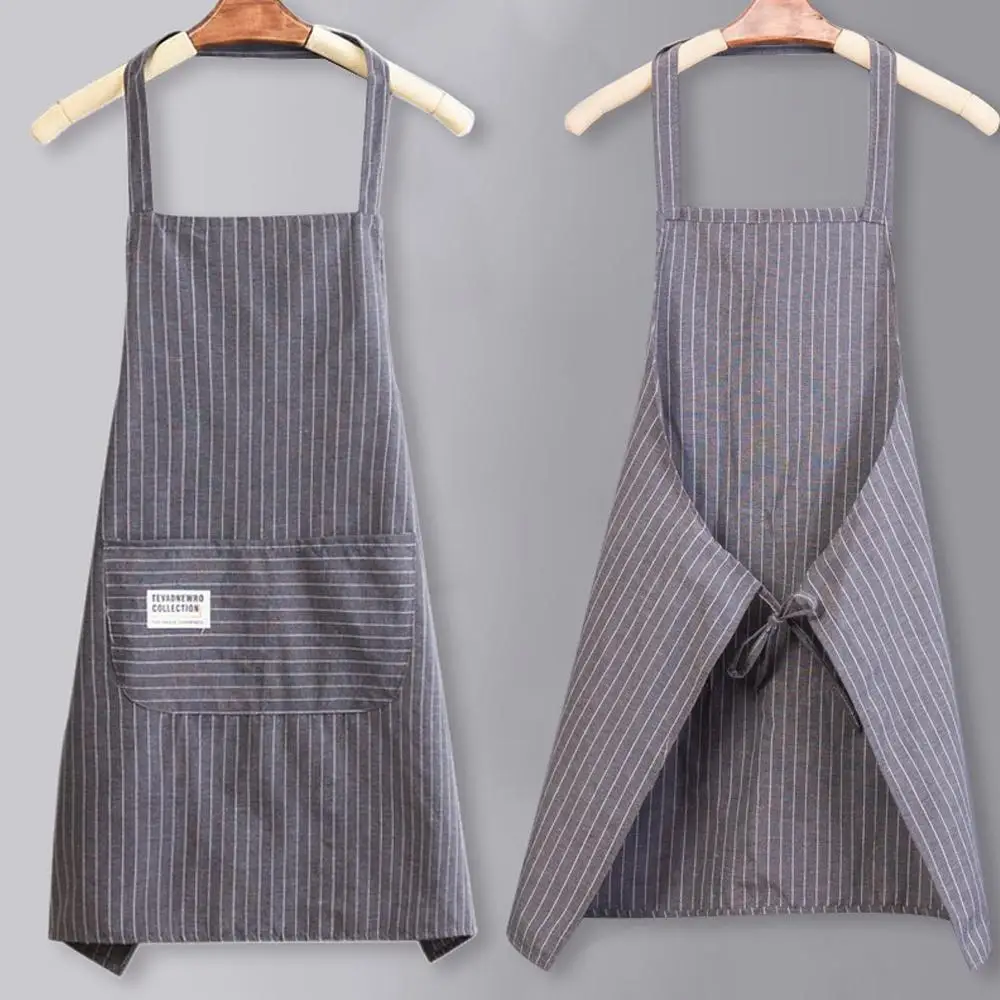 Kitchen Oil Resistant Aprons Striped Zippered Cotton Apron With Straps Breathable Apron Women's Dirt Resistant Work Clothes
Kitchen Oil Resistant Aprons Striped Zippered Cotton Apron With Straps Breathable Apron Women's Dirt Resistant Work Clothes