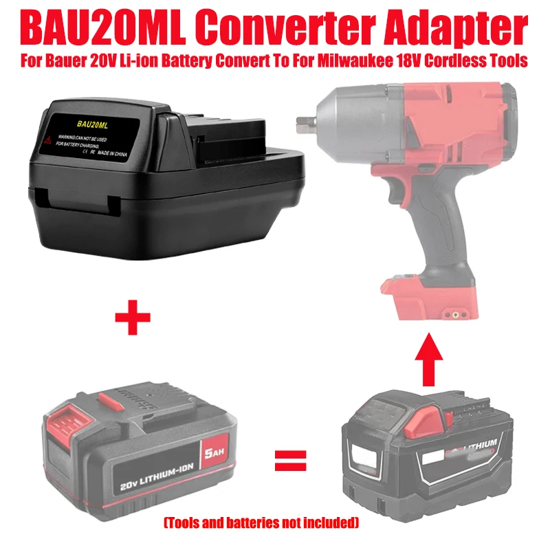 ALASICKA BAU20ML Battery Adapter for Bauer 20V Li-ion Battery Convert To Work for Milwaukee 18V Battery Cordless Power Tools
ALASICKA BAU20ML Battery Adapter for Bauer 20V Li-ion Battery Convert To Work for Milwaukee 18V Battery Cordless Power Tools