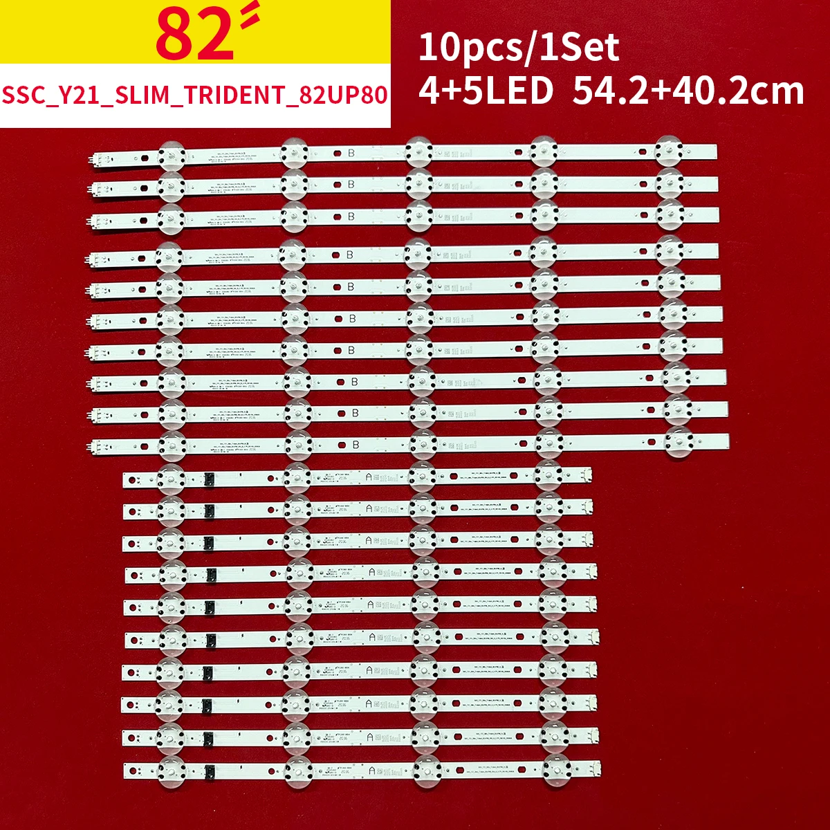 10 шт. полосы светодиодной подсветки для телевизора 82 дюйма SSC_Y21_SLIM_TRIDENT_82UP80
10 шт. полосы светодиодной подсветки для телевизора 82 дюйма SSC_Y21_SLIM_TRIDENT_82UP80
