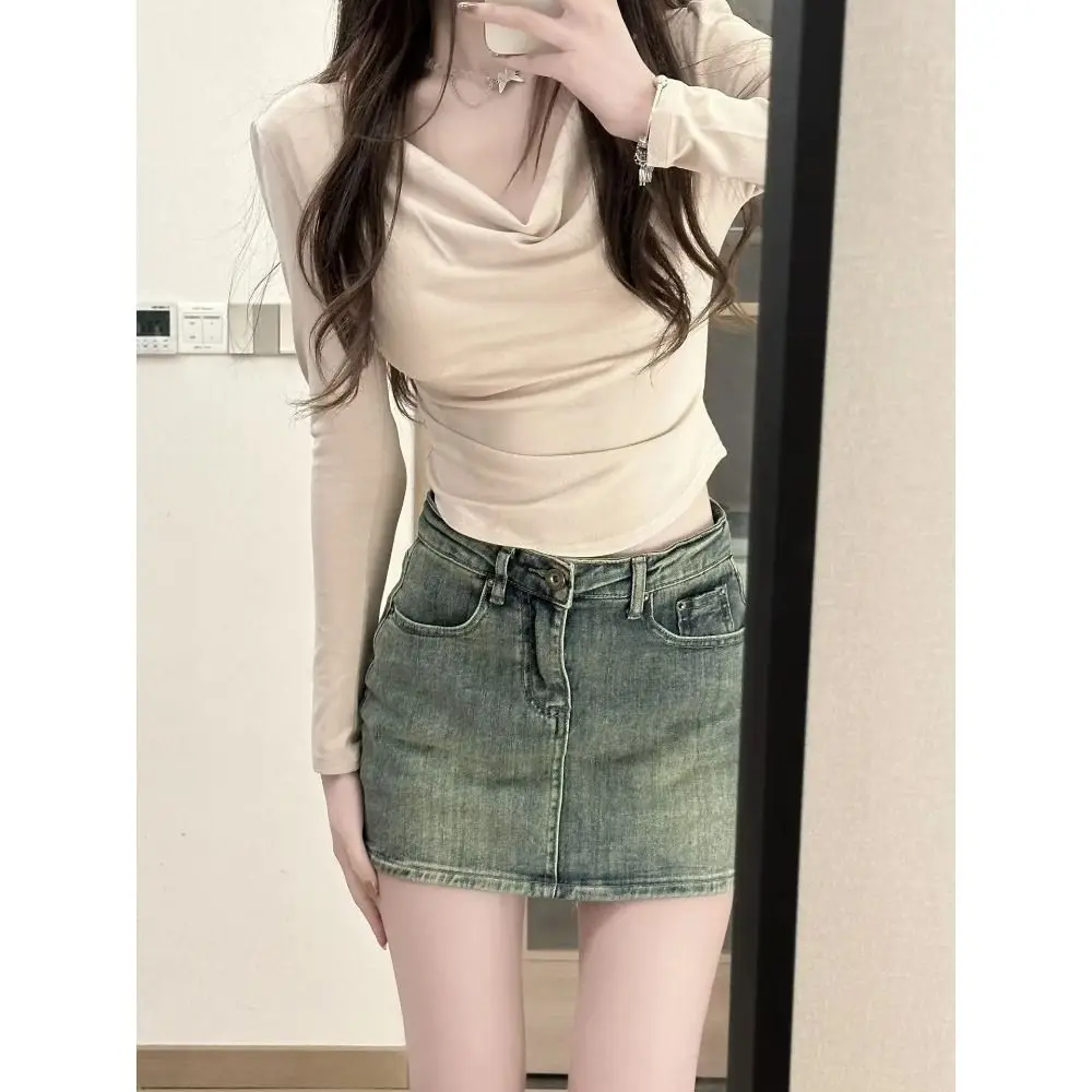 Fashion High Waist Mini Skirt Retro A-Line Short Skirt Slim Fit Casual Jean Skirt 2024
Fashion High Waist Mini Skirt Retro A-Line Short Skirt Slim Fit Casual Jean Skirt 2024