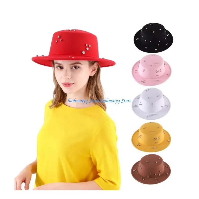 573B Glittering Rhinestones Decors British Cap For Women Men Unisex Top Hat For Party
573B Glittering Rhinestones Decors British Cap For Women Men Unisex Top Hat For Party