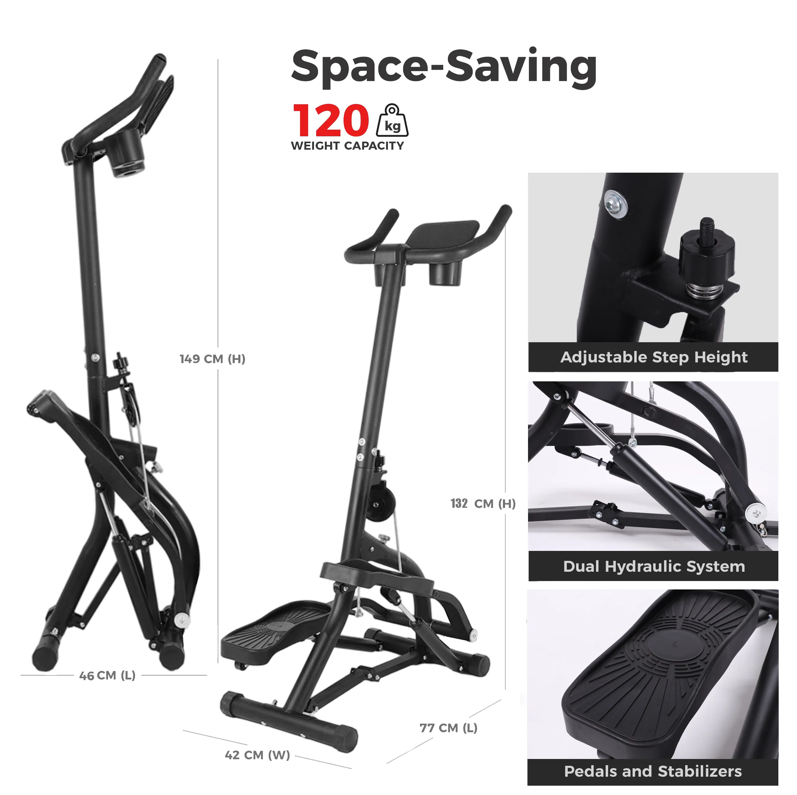 Multi-functional Climbing Fat-burning Stepper with Armrests and Large Pedals
Multi-functional Climbing Fat-burning Stepper with Armrests and Large Pedals