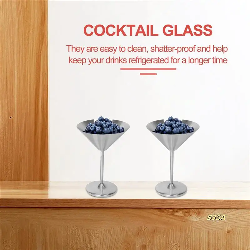 Stainless Steel Martini Glasses Set Of 4, 8 Oz Metal Cocktail Glasses, Unbreakable, Durable, Mirror Polished Finish
Stainless Steel Martini Glasses Set Of 4, 8 Oz Metal Cocktail Glasses, Unbreakable, Durable, Mirror Polished Finish