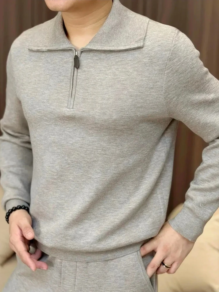 Men's Autumn Winter Large Collar Mixed Wool Zipper Sweatirt Set Haome Long Sve Long Pants Casual Sportswear Set
Men's Autumn Winter Large Collar Mixed Wool Zipper Sweatirt Set Haome Long Sve Long Pants Casual Sportswear Set