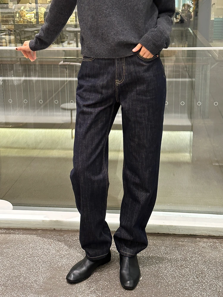 Джинсы прямого кроя Langqing Deep Blue, женские, свободного кроя, из тонкого хлопка, длинные брюки, винтажный стиль, весенняя новинка
Джинсы прямого кроя Langqing Deep Blue, женские, свободного кроя, из тонкого хлопка, длинные брюки, винтажный стиль, весенняя новинка