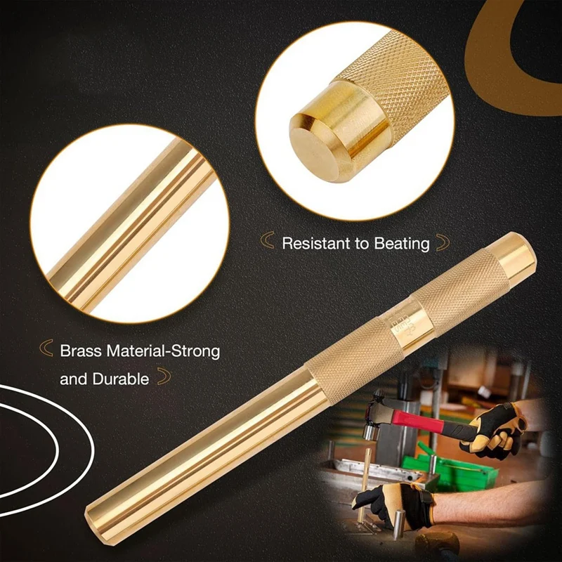 Brass Punches Brass Drift Punch Set, 25075 25076 25077 Brass Punches 3-Piece with 3/4 Inch, 1/2 Inch, 3/8 Inch
Brass Punches Brass Drift Punch Set, 25075 25076 25077 Brass Punches 3-Piece with 3/4 Inch, 1/2 Inch, 3/8 Inch