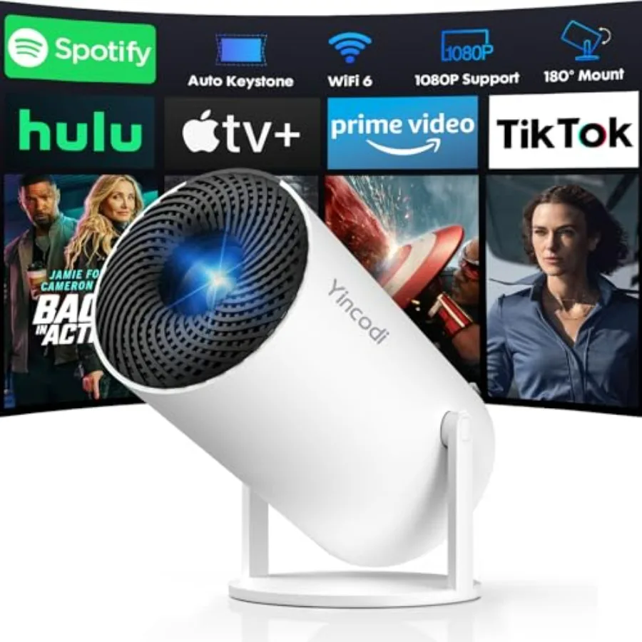 Portable 1080P Mini Projector with WiFi Bluetooth Android 12 for Bedroom Auto Vertical Keystone 180 Rotation HDMI USB TV Stick
Portable 1080P Mini Projector with WiFi Bluetooth Android 12 for Bedroom Auto Vertical Keystone 180 Rotation HDMI USB TV Stick
