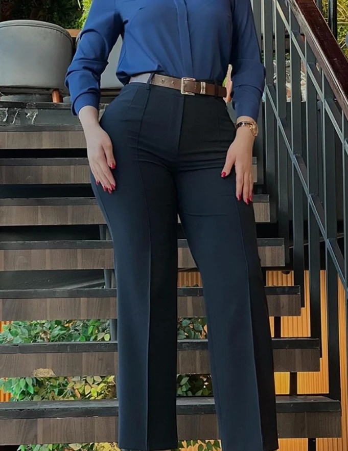 Women's Elegant High Waist Straight Leg Work Pants Temperament Commuting Daily Clothes New Female Fashion Plain Casual Trousers
Women's Elegant High Waist Straight Leg Work Pants Temperament Commuting Daily Clothes New Female Fashion Plain Casual Trousers