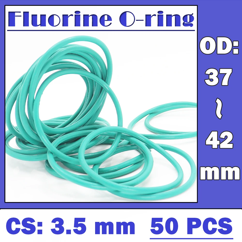 CS3.5mm FKM резиновое уплотнительное кольцо OD 37/38/39/40/41/42*3,5 мм 50 шт уплотнительное кольцо Фтор прокладка сальник зеленое кольцо
CS3.5mm FKM резиновое уплотнительное кольцо OD 37/38/39/40/41/42*3,5 мм 50 шт уплотнительное кольцо Фтор прокладка сальник зеленое кольцо