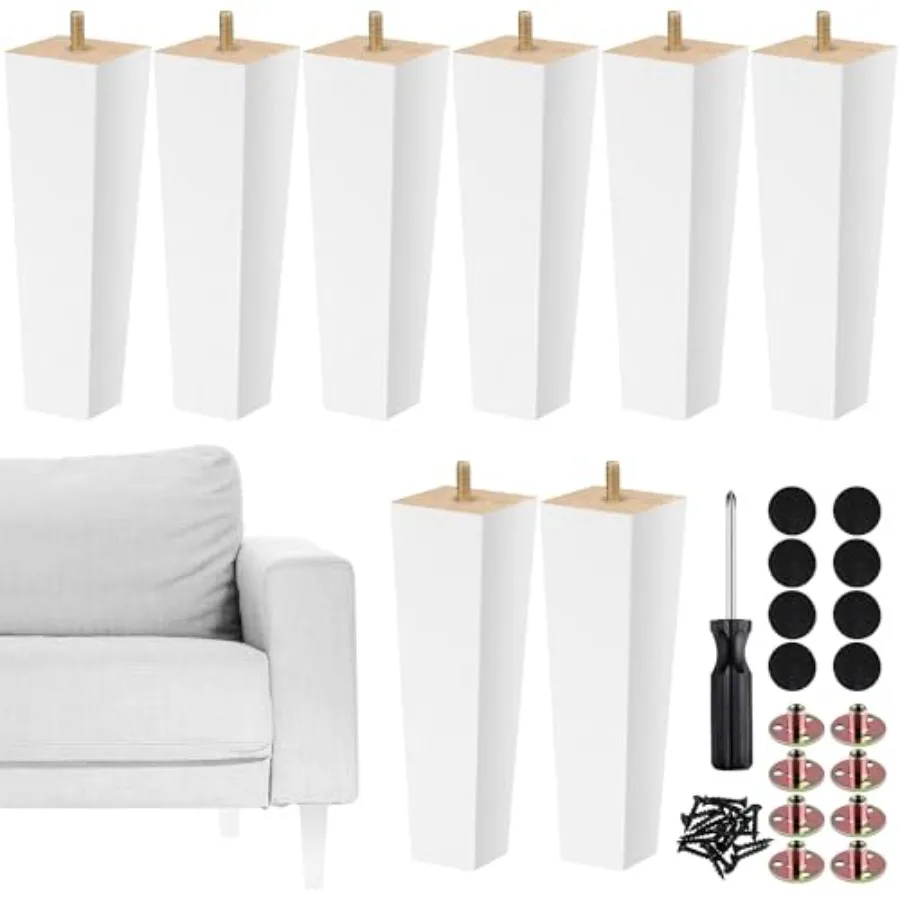Set of Wood Furniture Legs Square Solid Wood Sofa Legs with M T-Nuts Wooden Couch Leg Replacement Leg for Furniture Armchair Be
Set of Wood Furniture Legs Square Solid Wood Sofa Legs with M T-Nuts Wooden Couch Leg Replacement Leg for Furniture Armchair Be