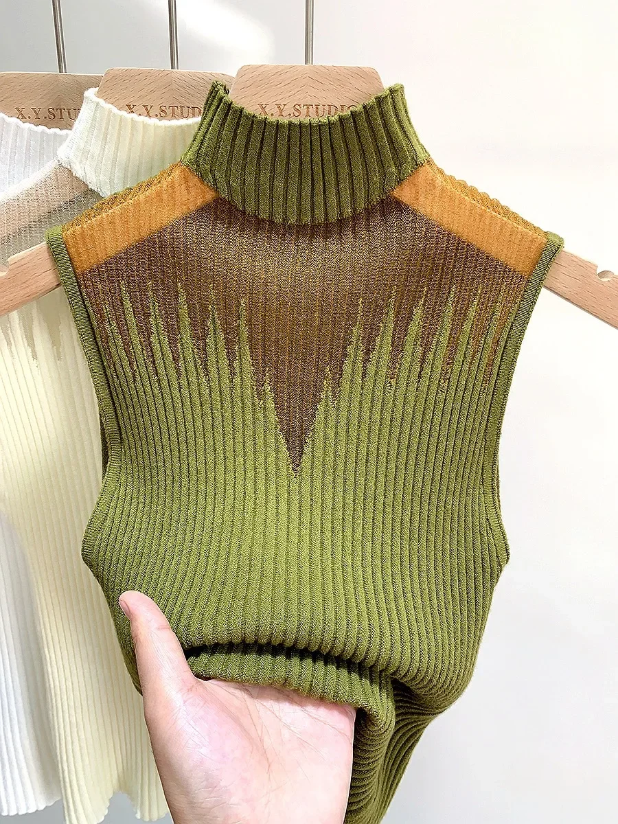 Women Slim Knitted Vests Summer Female Turtleneck Sleeveless Solid Stretch Camis Tank Tops 2024-QWERF
Women Slim Knitted Vests Summer Female Turtleneck Sleeveless Solid Stretch Camis Tank Tops 2024-QWERF