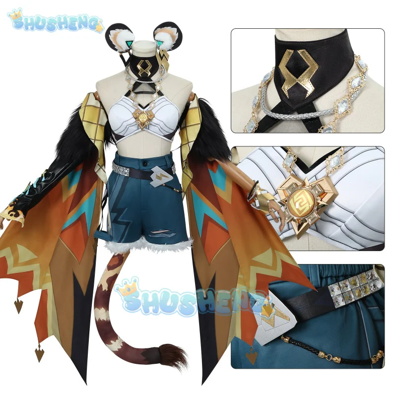 Genshin Impact Xilonen Cosplay Costume Game Uniform Headwear Tail Necklace Natlan Halloween Party for Women Props Shusheng
Genshin Impact Xilonen Cosplay Costume Game Uniform Headwear Tail Necklace Natlan Halloween Party for Women Props Shusheng